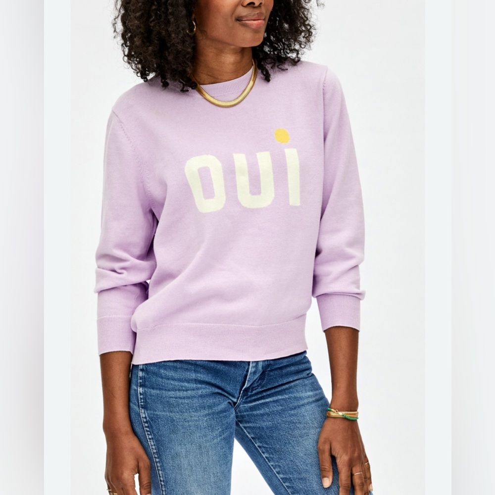 CLARE V. OUI COTTON SWEATER - LAVENDER